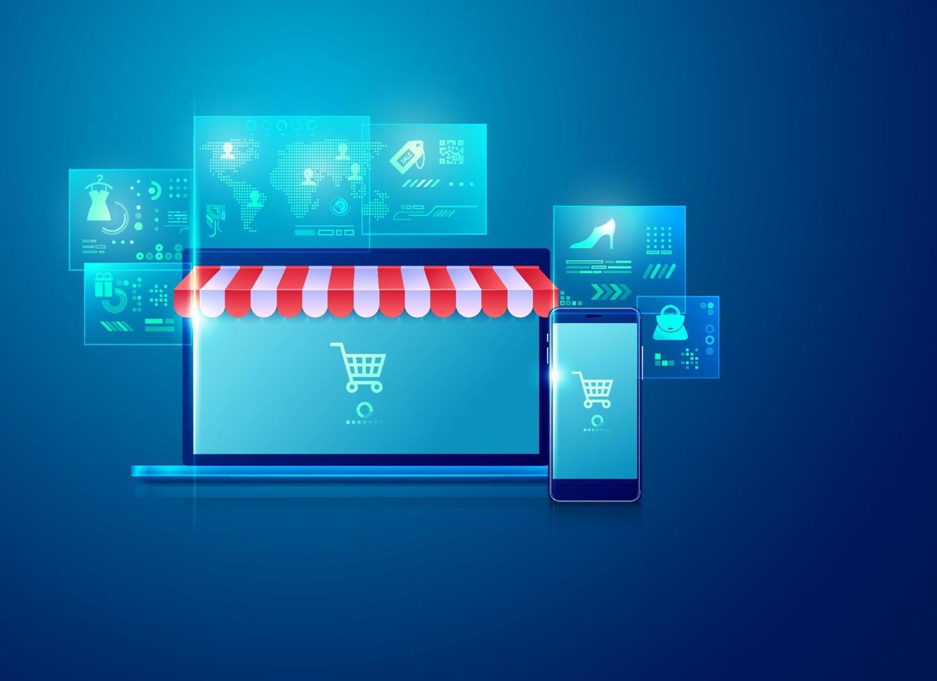 online mobil shopping vektor