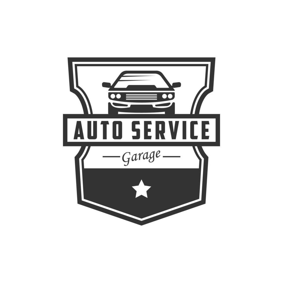 Auto-Service-Modifikations-Logo-Schild, am besten für Autohaus, Garage, Ersatzteil-Logo-Abzeichen-Premium-Vektor vektor