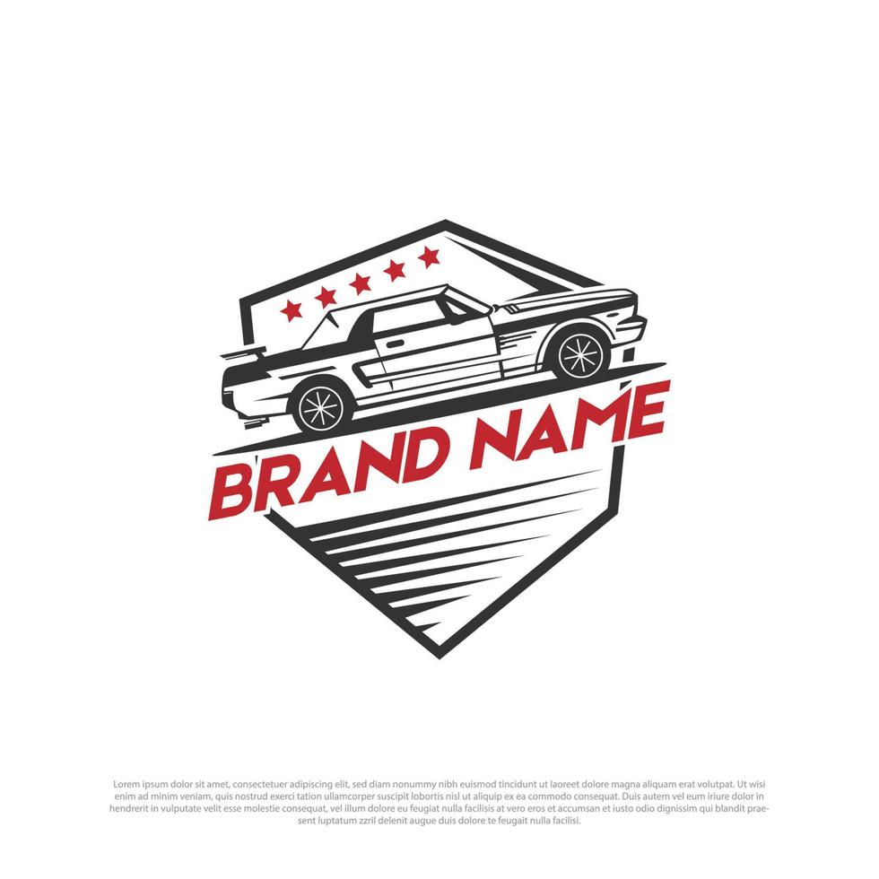 klassische rennwagen-logo-design-inspiration, modifikations-auto-logo-vektor vektor