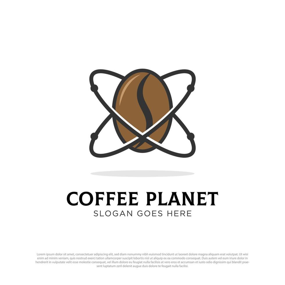 Design-Inspiration für das Logo des Kaffeeplaneten, Vektor-Coffeeshop-Designvorlage vektor