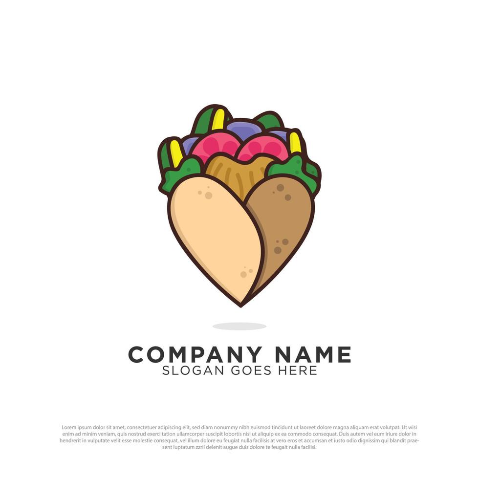 kebab älskande logotyp design inspiration, turkiska och arab snabb mat logotyp mall vektor