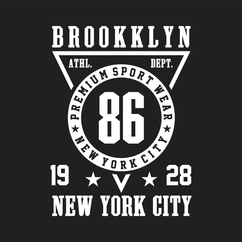 new york city-slogan-typografie für t-shirt. Leichtathletik-T-Shirt, Grunge-Kleiderdruck. Vektor-Illustration. vektor