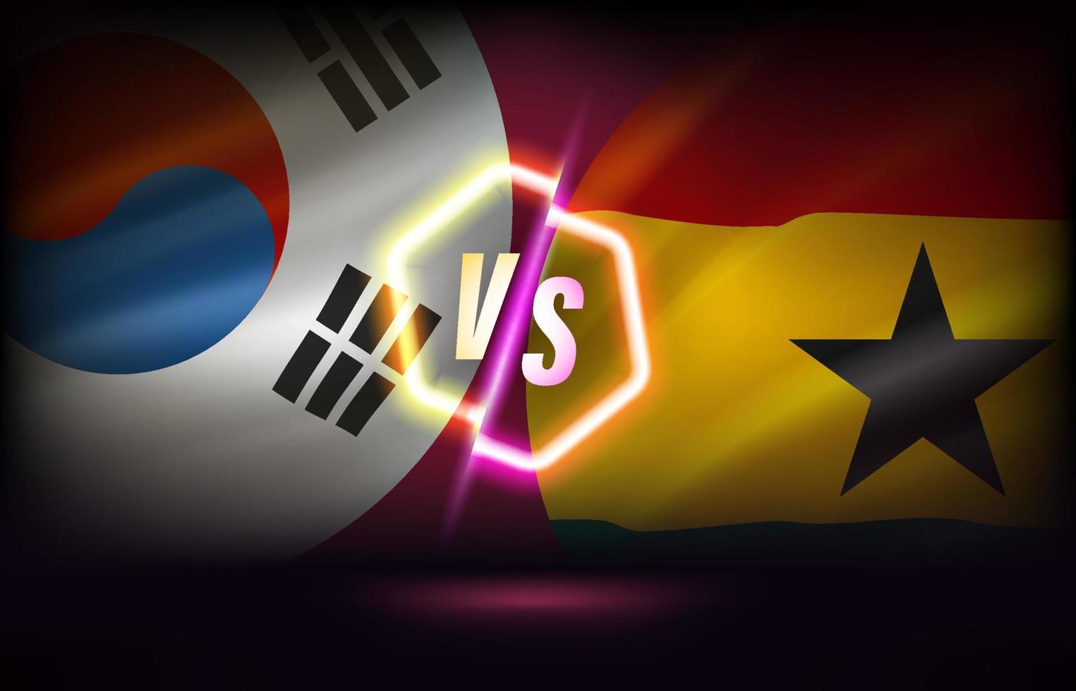 korea republik gegen ghana spielvorlage. 3D-Vektor-Illustration vektor