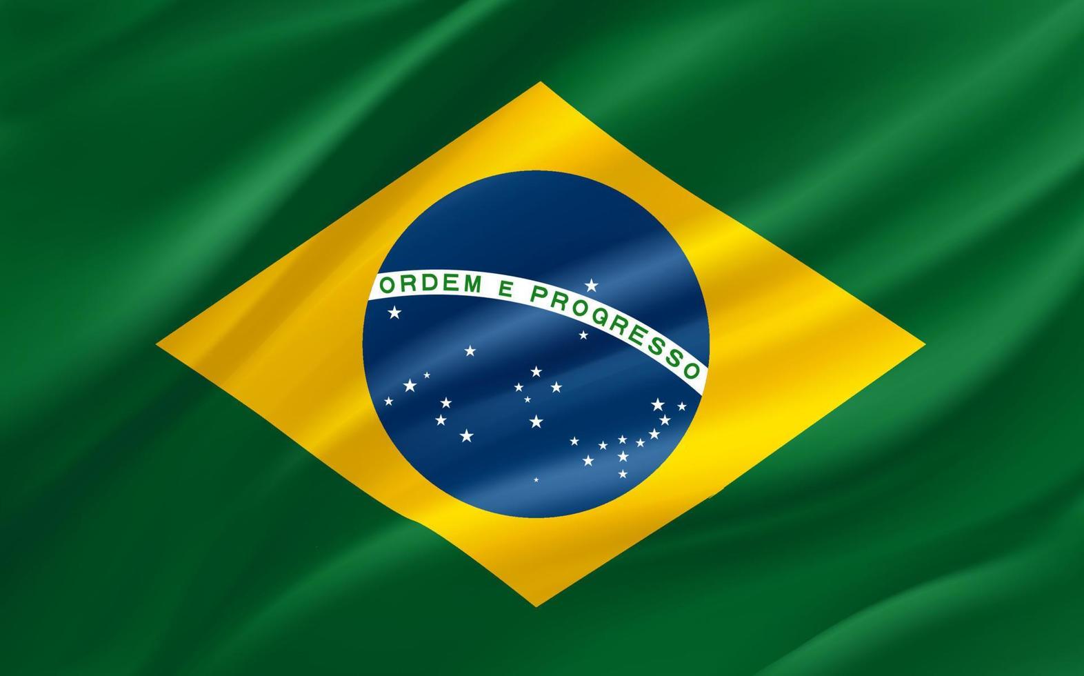 schwenkende flagge von brasilien. 3D-Vektorbanner vektor