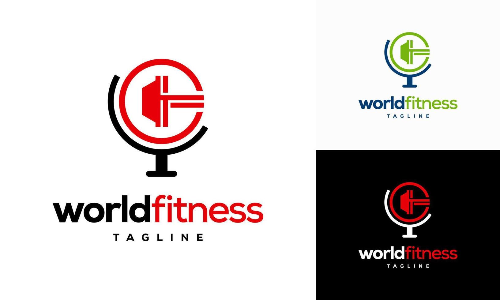 World Fitness Logo entwirft Konzeptvektor, Gymnastik-Logo-Vorlage vektor