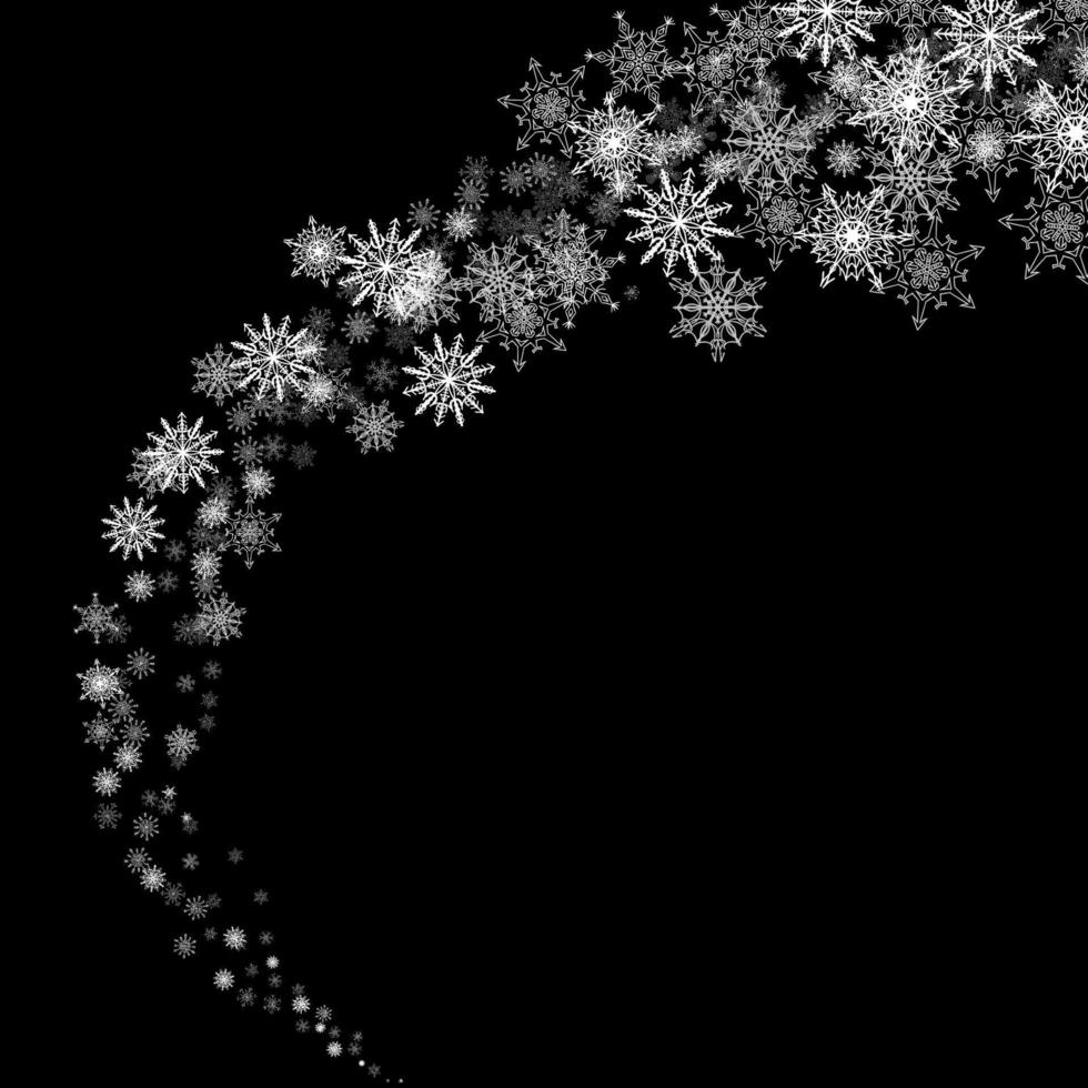 weihnachten schneeflocken blizzard stream in der dunkelheit vektor