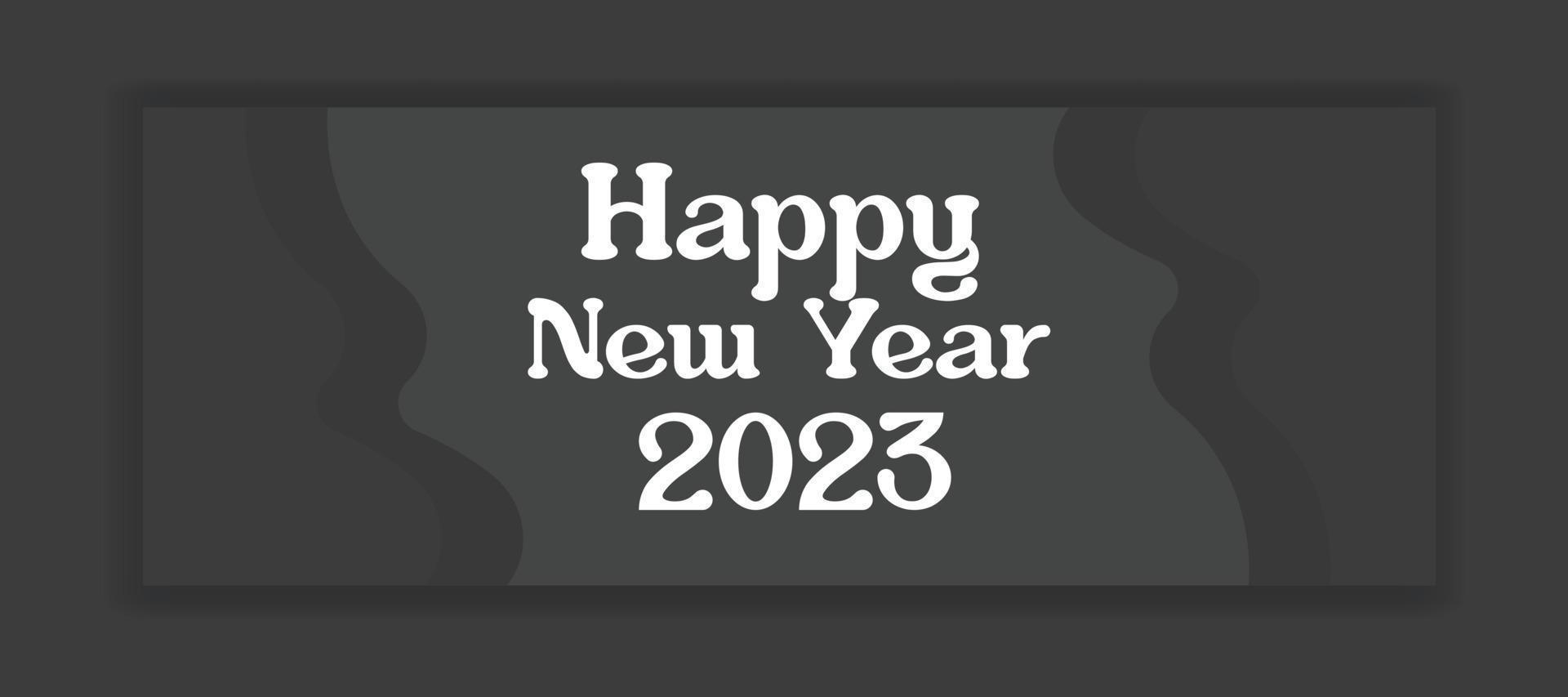 frohes neues jahr 2023 text typografie design poster vorlage vektor