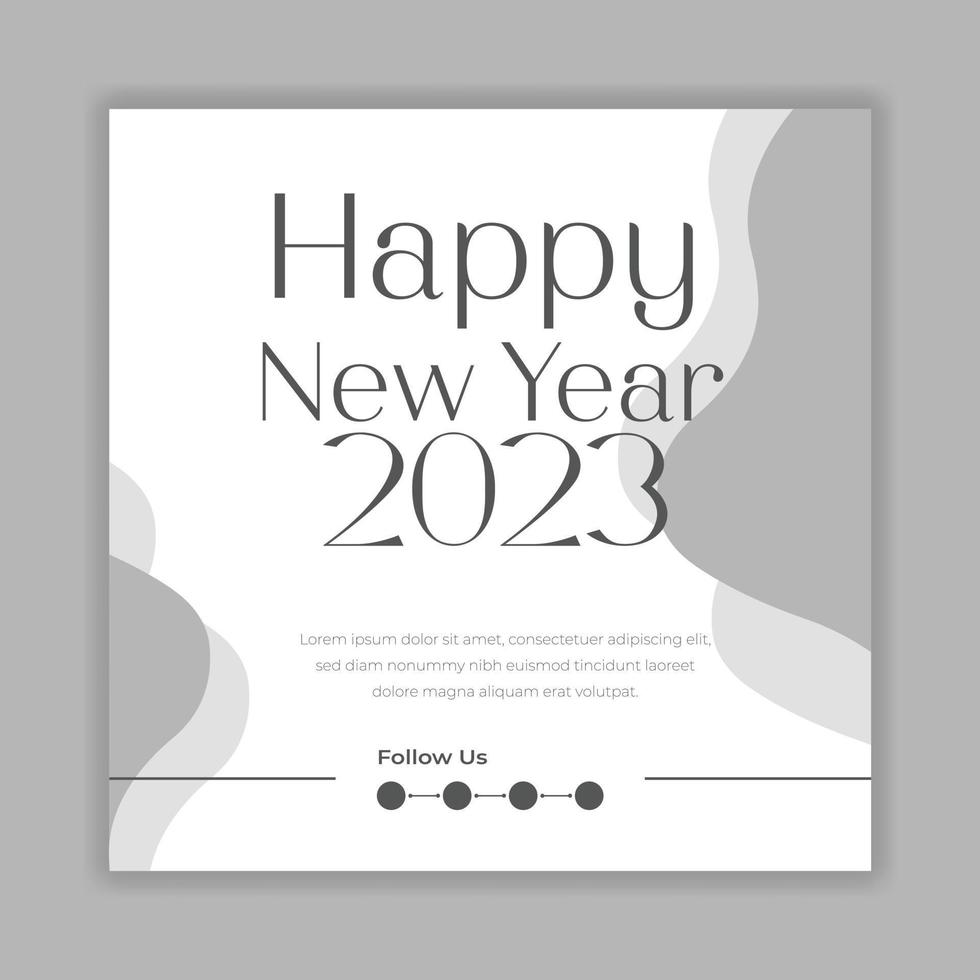 frohes neues jahr 2023 text typografie design poster vorlage vektor
