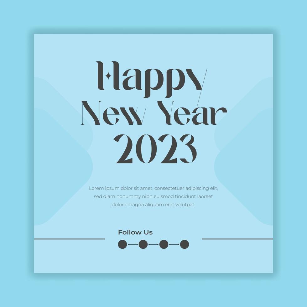 frohes neues jahr 2023 text typografie design poster vorlage vektor