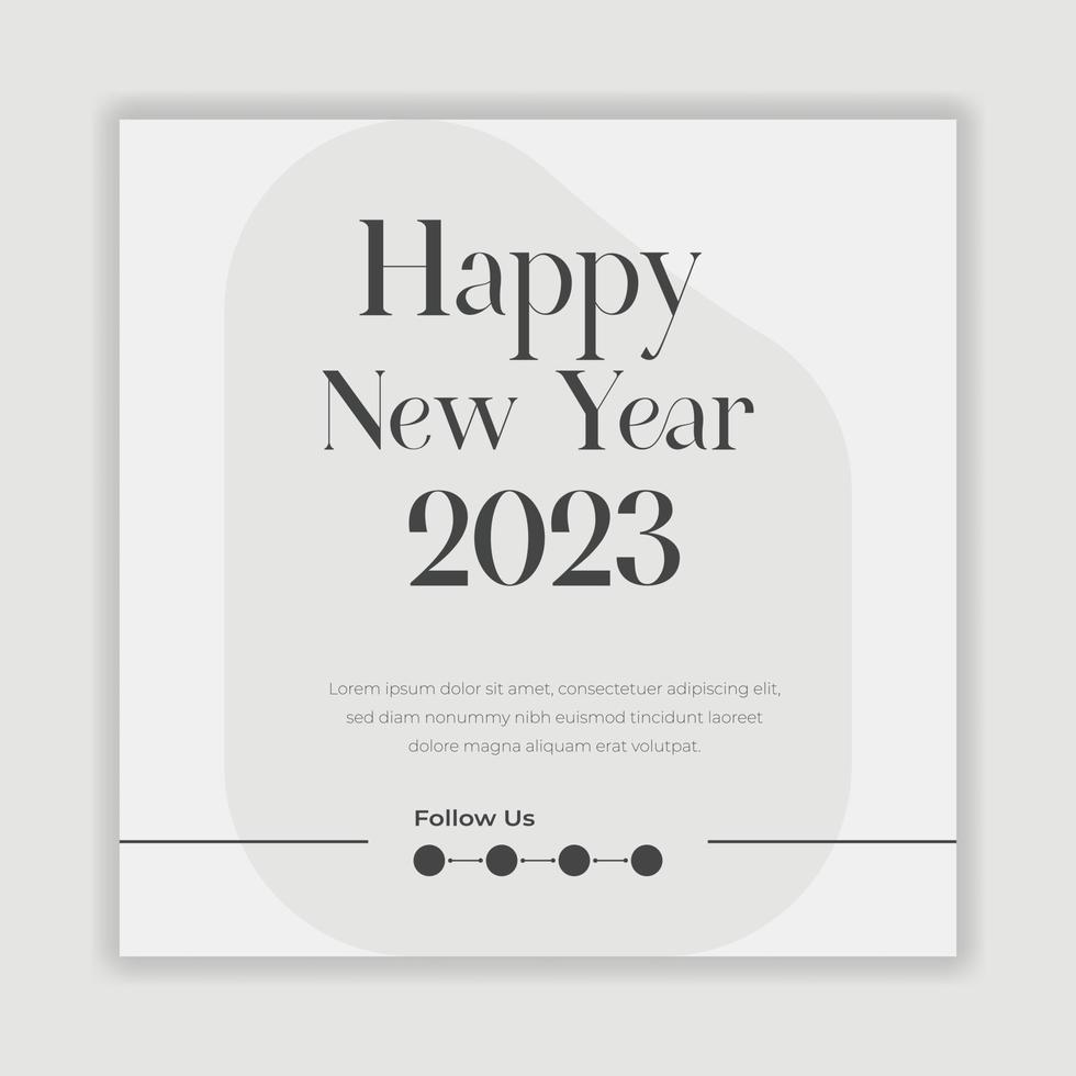 frohes neues jahr 2023 text typografie design poster vorlage vektor