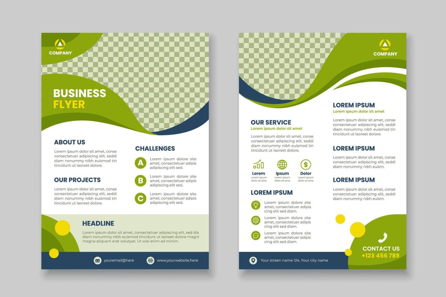 moderne flache Business-Flyer-Vorlage vektor