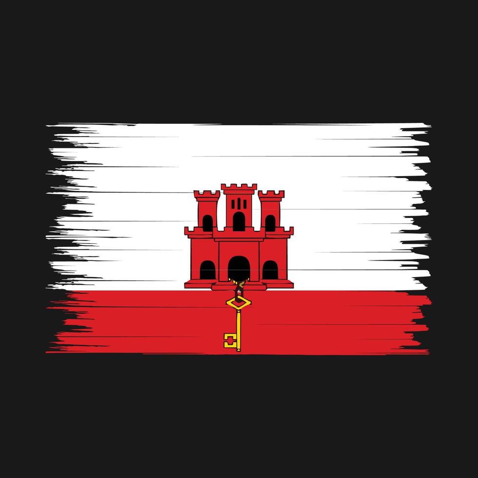 Bürste der Gibraltar-Flagge vektor