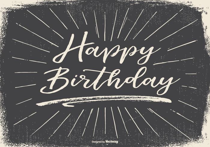 Vintage Typografische Happy Birthday Illustration vektor