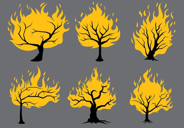 Brinnande bush vektor ikoner