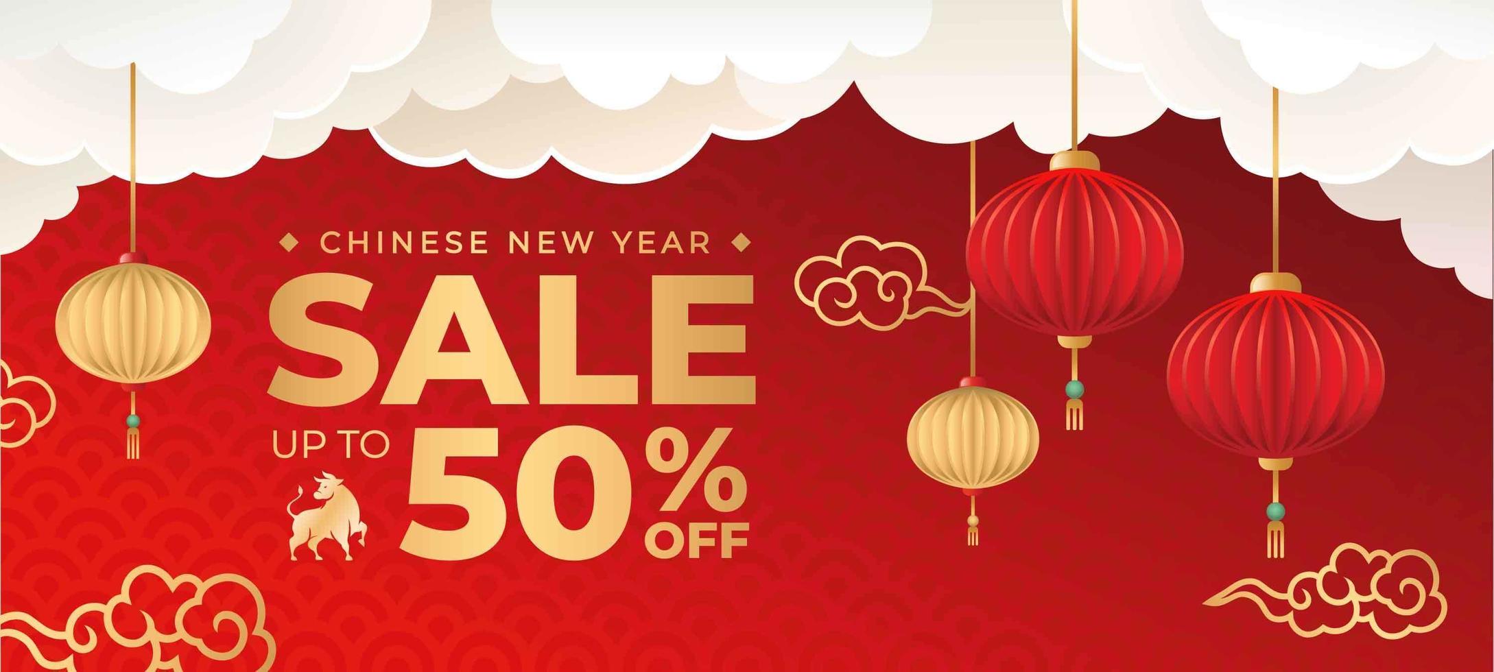 fira kinesisk nyårsförsäljningsbanner vektor