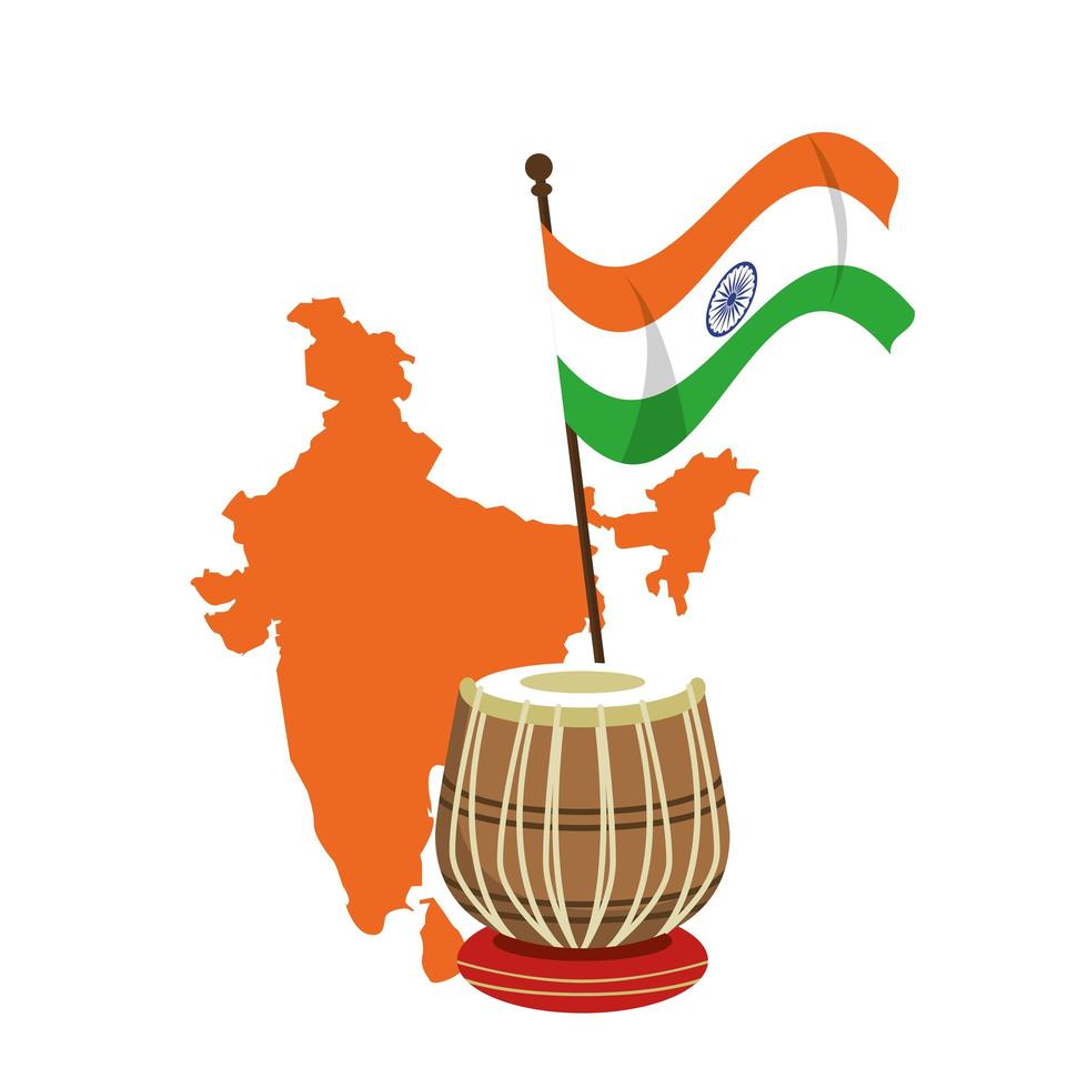 Indien självständighetsdagen emblem karikatyrerna vektor