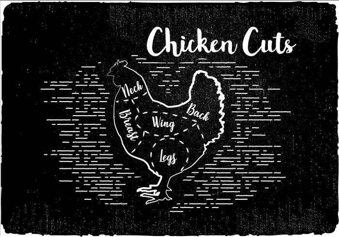 Free Chicken Cuts Vektor Hintergrund