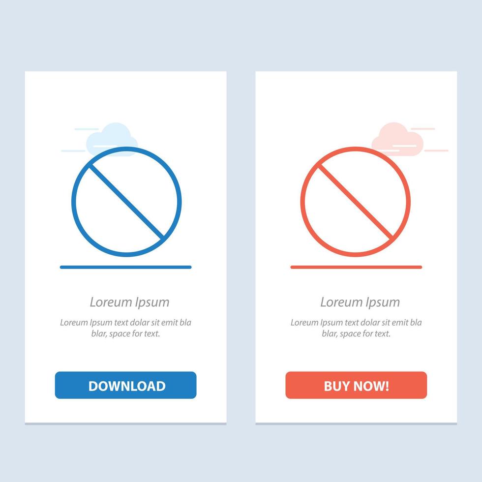 stornieren verboten nicht verboten blau und rot download und jetzt kaufen web-widget-kartenvorlage vektor