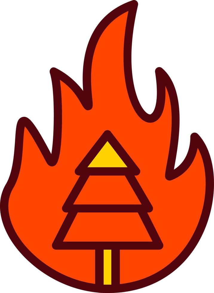 brinnande träd vektor ikon design