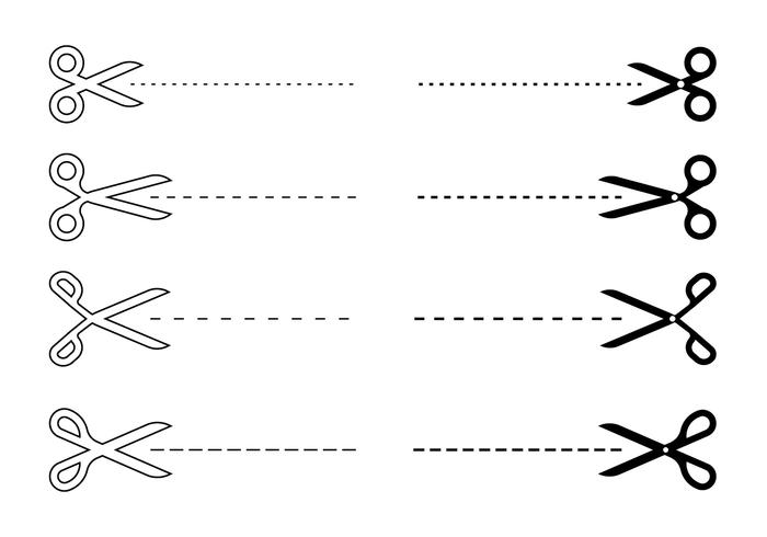 Schneide hier Symbol vektor