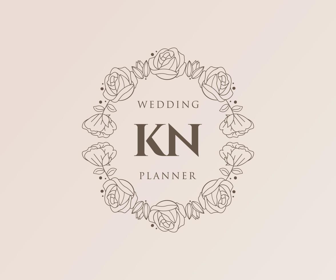 k Initialen Brief Hochzeit Monogramm Logos Sammlung, handgezeichnete moderne minimalistische und florale Vorlagen für Einladungskarten, Save the Date, elegante Identität für Restaurant, Boutique, Café im Vektor