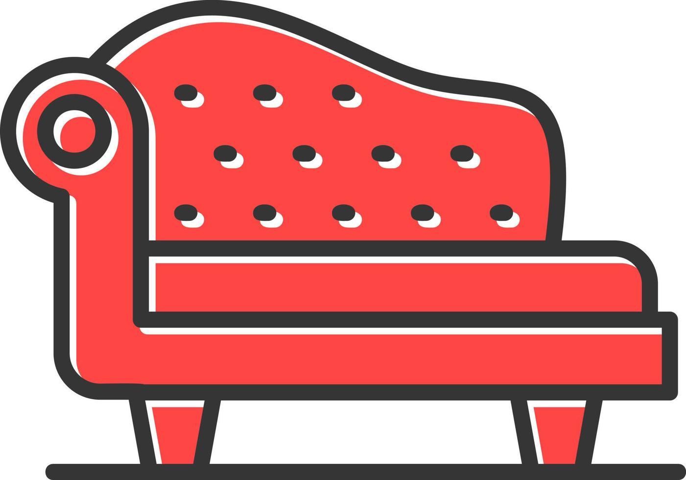 Chaiselongue kreatives Icon-Design vektor