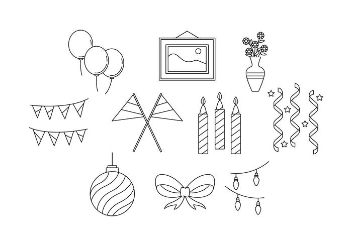 Gratis Party Decoration Line Icon Vector