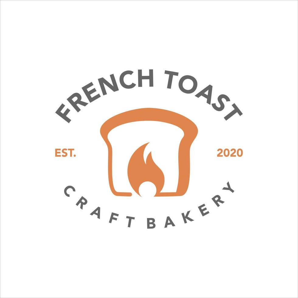 French Toast Bäckerei Logo Design-Idee vektor