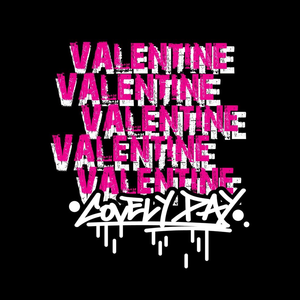 Valentine Lovely Day Typografie-Schriftzug geeignet für Bekleidungsdesign, insbesondere für T-Shirts, Hoodies, Pullover, Rundhalsausschnitt oder alles andere sowie Pins, Poster, Magnete und Aufkleber. vektor