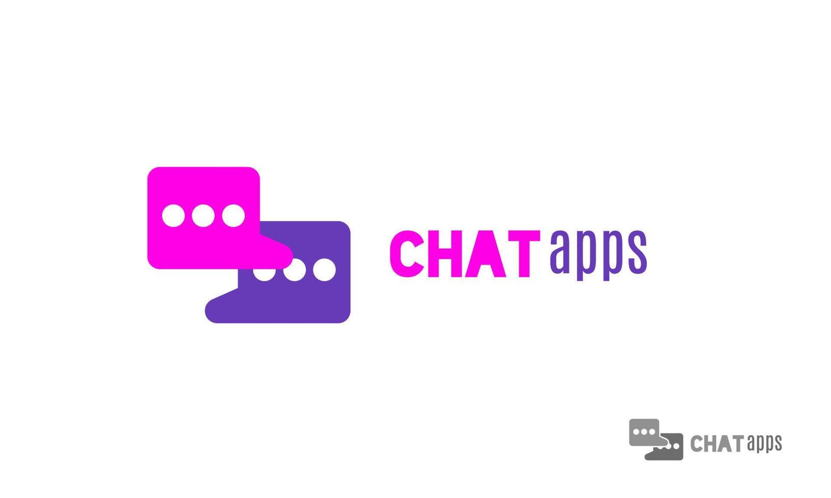 Chat-Blasen-Logo. einfache, trendige, unterhaltsame und saubere Social-Media-App-Marke vektor