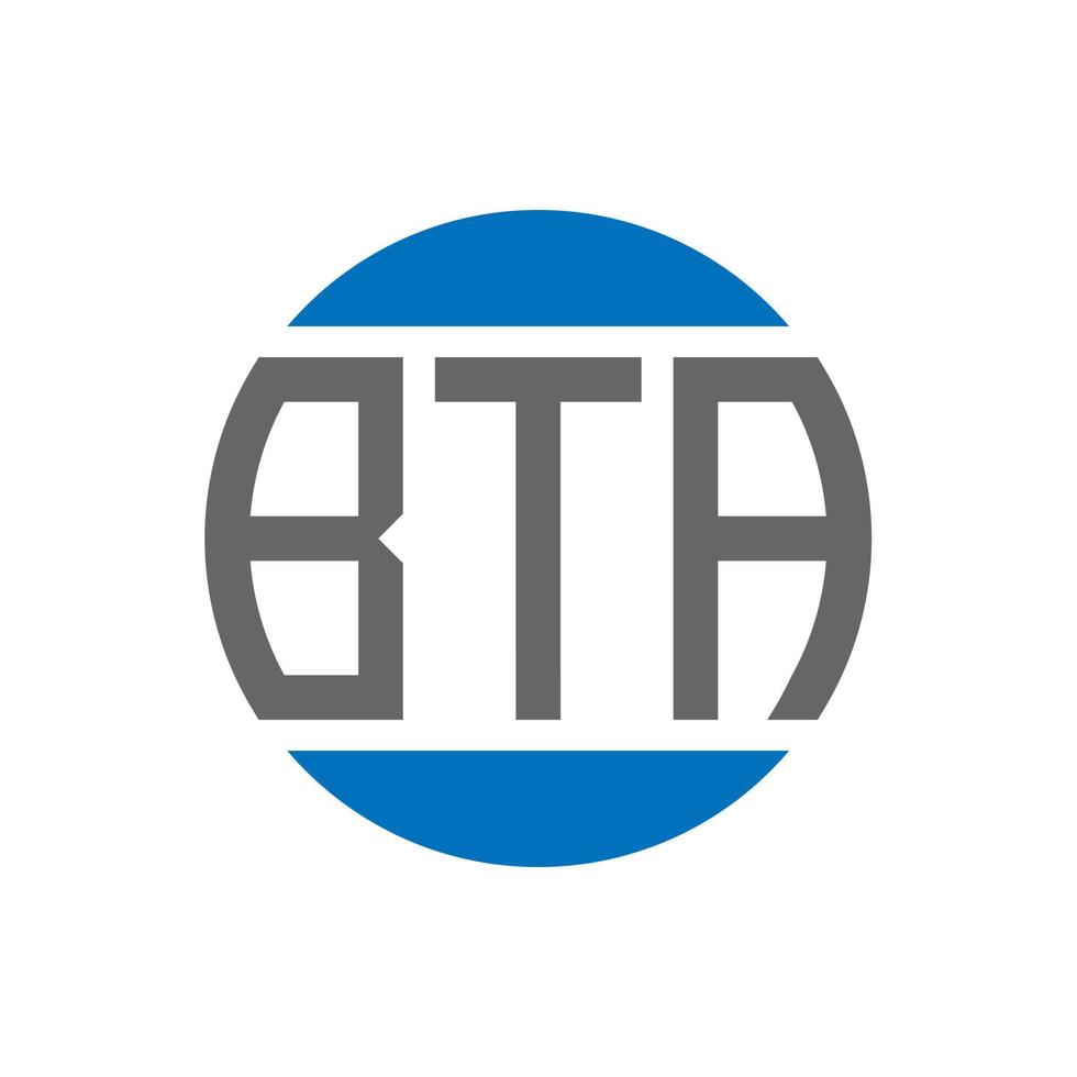 bta-Brief-Logo-Design auf weißem Hintergrund. bta creative initials circle logo-konzept. BTA-Briefgestaltung. vektor