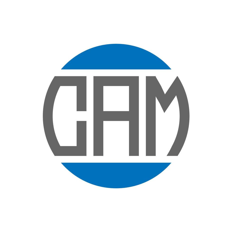 Cam-Brief-Logo-Design auf weißem Hintergrund. cam kreative Initialen Kreis Logo-Konzept. Cam-Buchstaben-Design. vektor