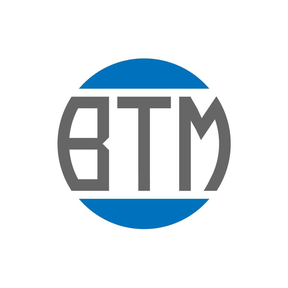 btm brev logotyp design på vit bakgrund. btm kreativ initialer cirkel logotyp begrepp. btm brev design. vektor