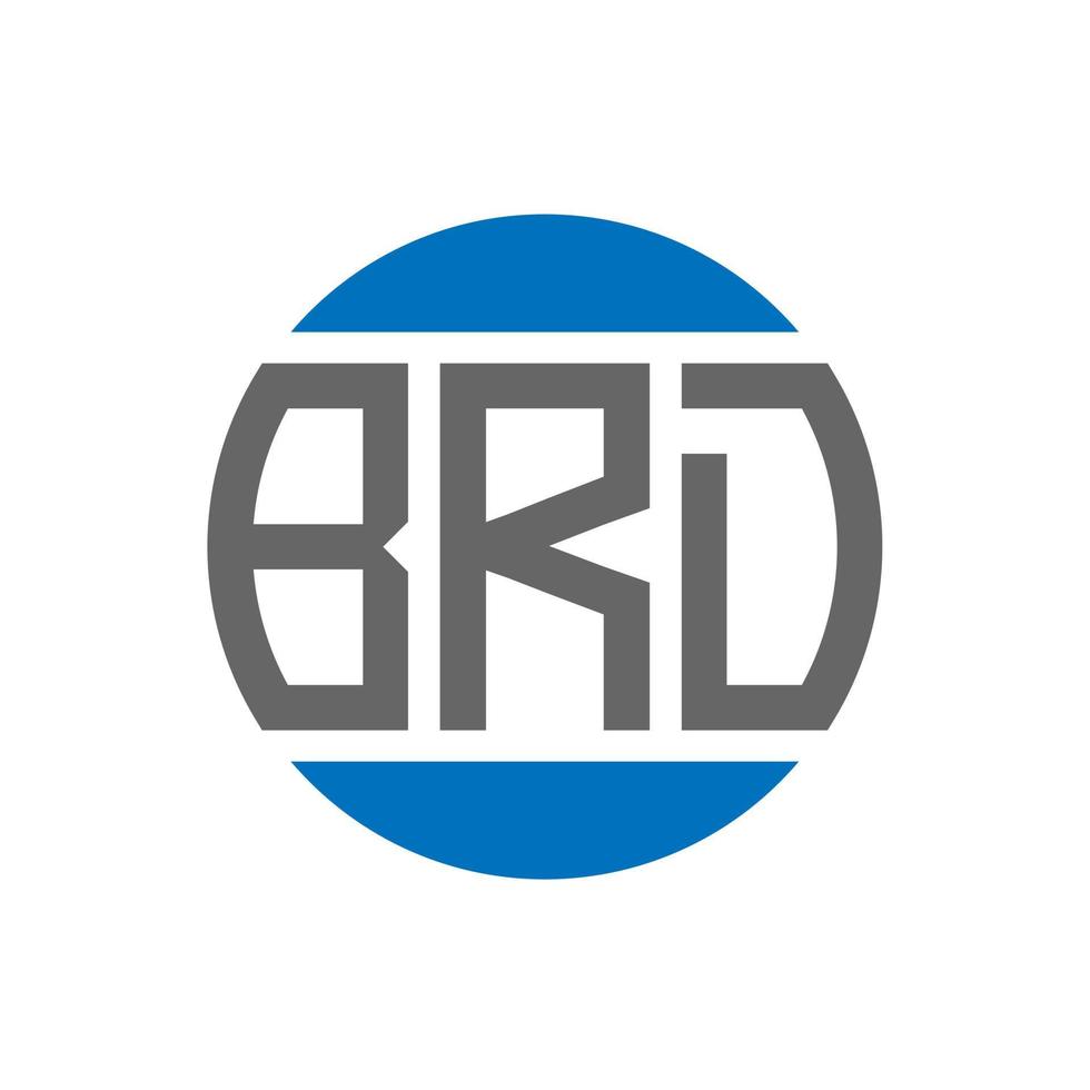 brd-Buchstaben-Logo-Design auf weißem Hintergrund. brd kreative initialen kreis logokonzept. brd-Briefgestaltung. vektor