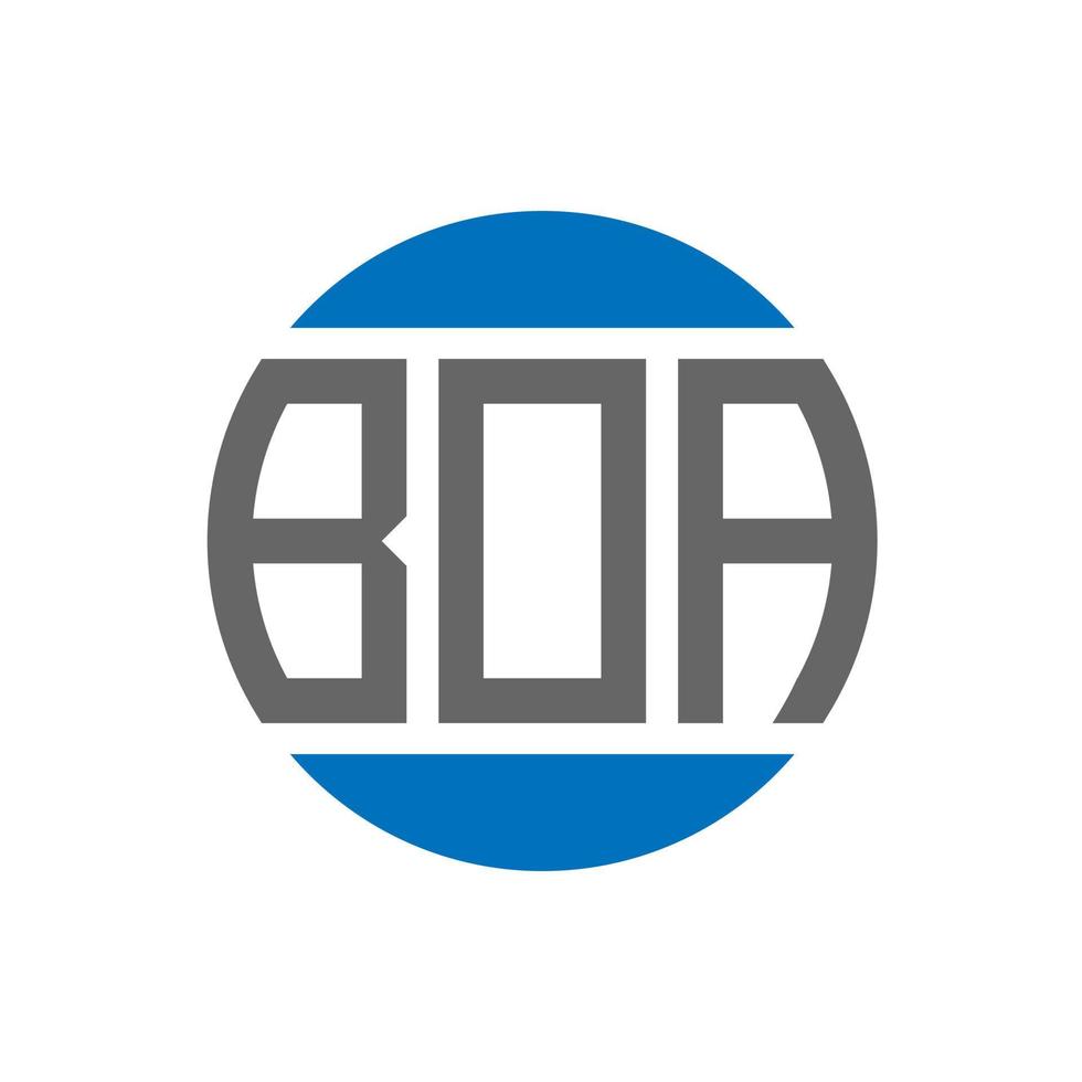 Boa-Brief-Logo-Design auf weißem Hintergrund. boa creative initials circle logo-konzept. Boa-Buchstaben-Design. vektor