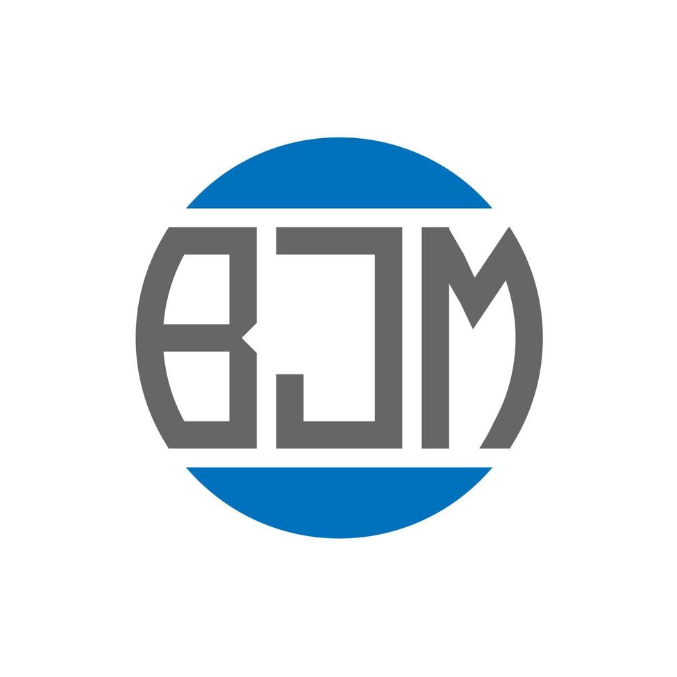 bjm-Brief-Logo-Design auf weißem Hintergrund. bjm kreative initialen kreis logokonzept. bjm Briefgestaltung. vektor