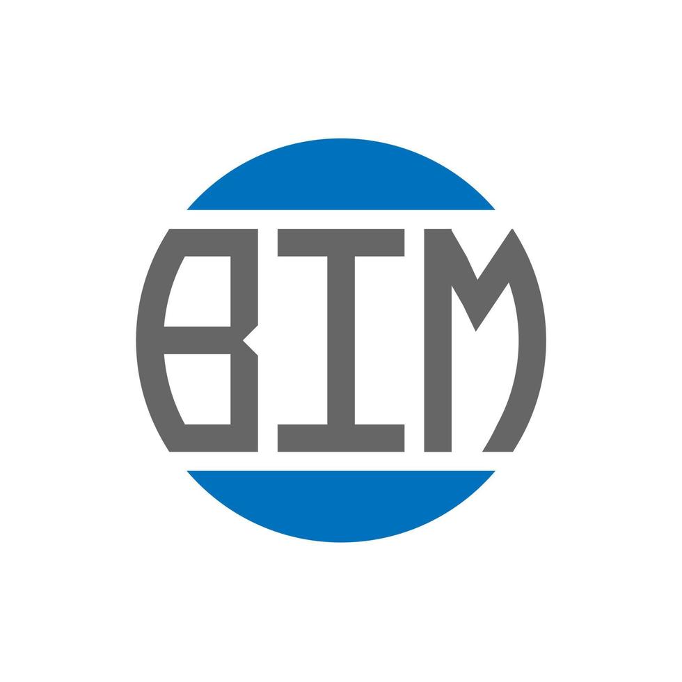 BIM-Brief-Logo-Design auf weißem Hintergrund. bim creative initials circle logo-konzept. Bim-Buchstaben-Design. vektor