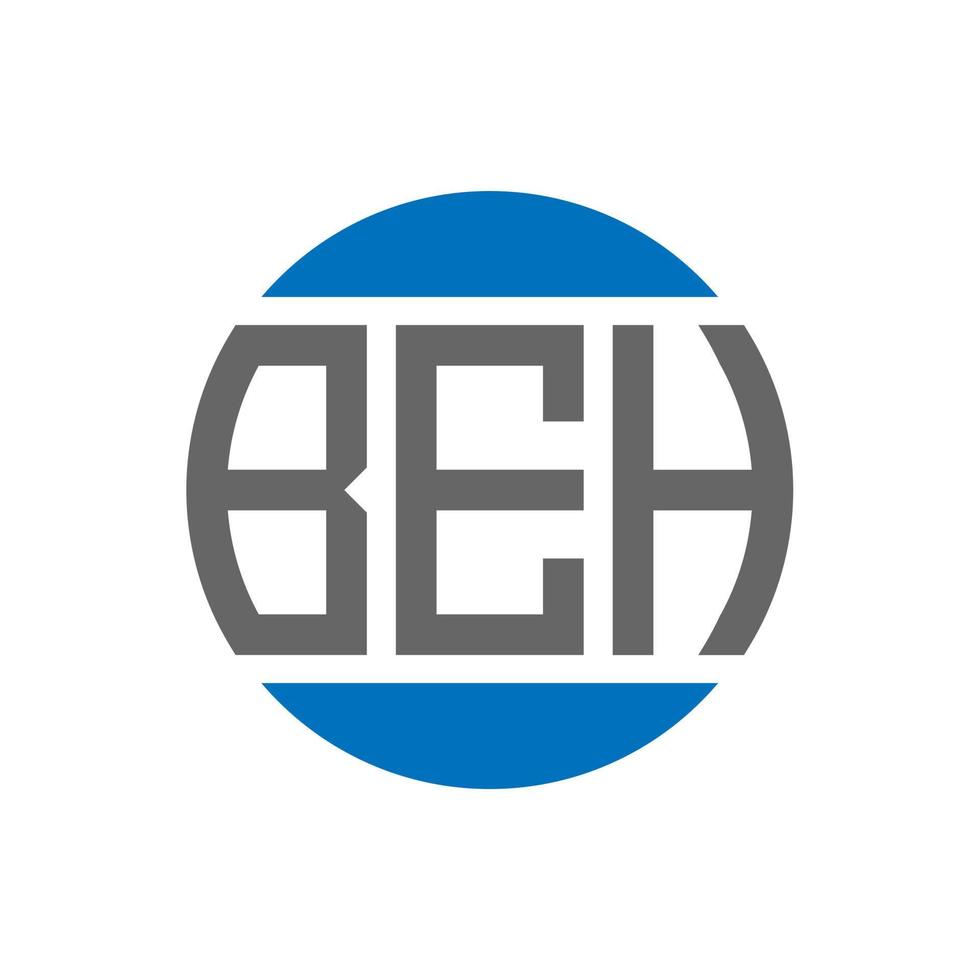 beh-Brief-Logo-Design auf weißem Hintergrund. beh kreative initialen kreis logokonzept. beh Briefgestaltung. vektor