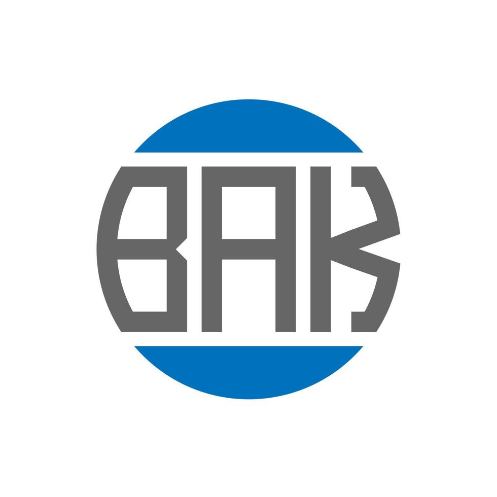 Bak-Brief-Logo-Design auf weißem Hintergrund. Bak kreative Initialen Kreis Logo-Konzept. Bak-Brief-Design. vektor