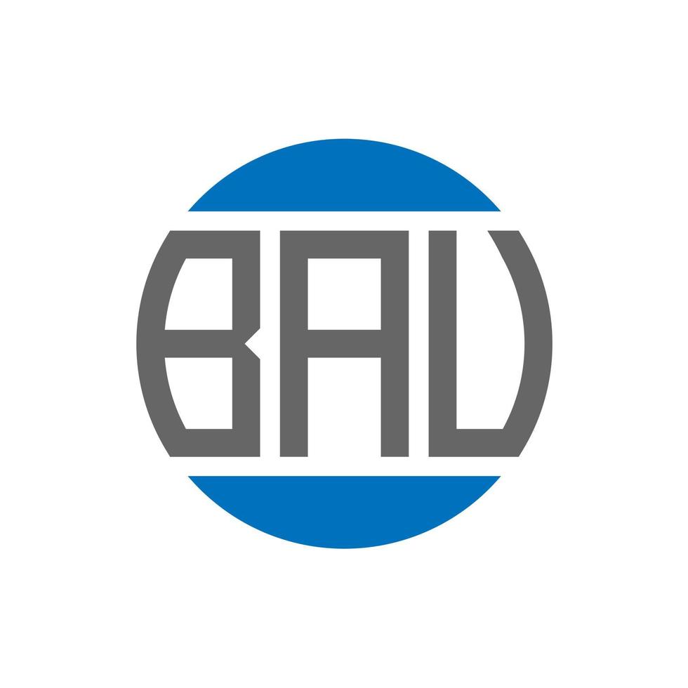 bau-Brief-Logo-Design auf weißem Hintergrund. bau kreative Initialen Kreis Logo-Konzept. bau Briefgestaltung. vektor