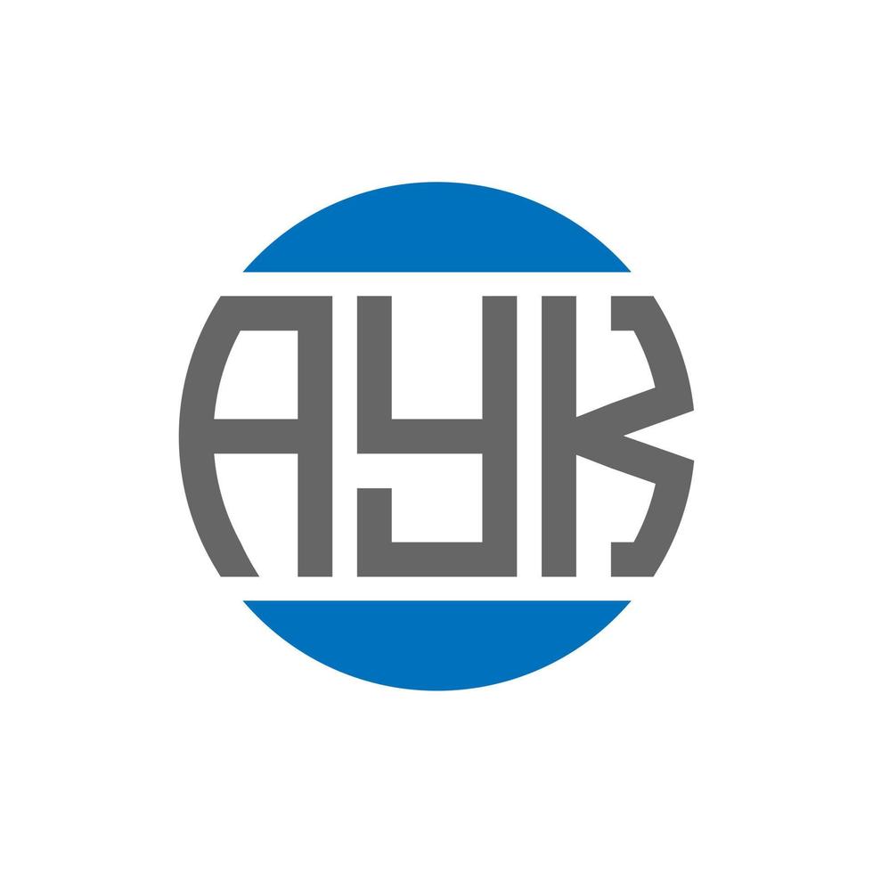 ayk-Buchstaben-Logo-Design auf weißem Hintergrund. ayk kreative Initialen Kreis-Logo-Konzept. Ayk-Buchstaben-Design. vektor