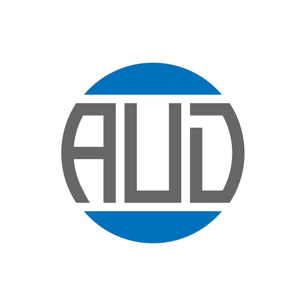 aud-Buchstaben-Logo-Design auf weißem Hintergrund. aud kreative Initialen Kreis Logo-Konzept. Aud-Briefgestaltung. vektor