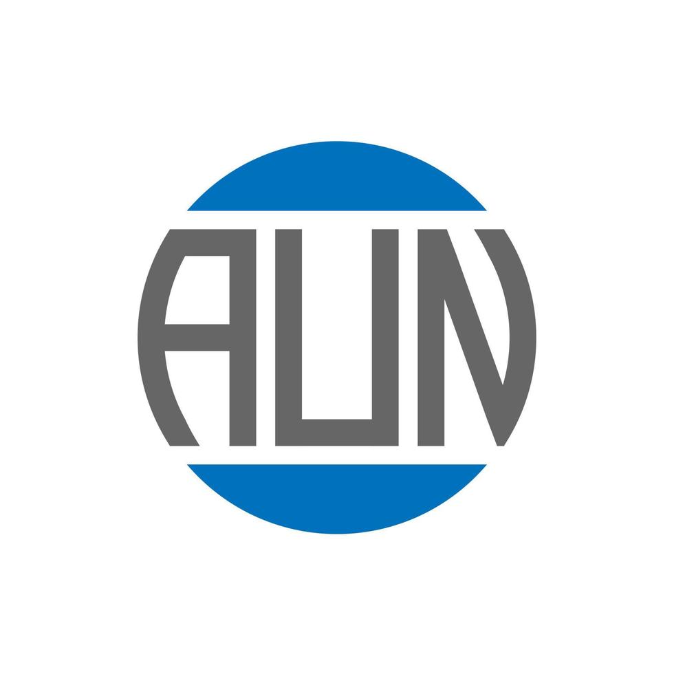 aun-Buchstaben-Logo-Design auf weißem Hintergrund. aun kreative Initialen Kreis Logo-Konzept. aun Briefgestaltung. vektor