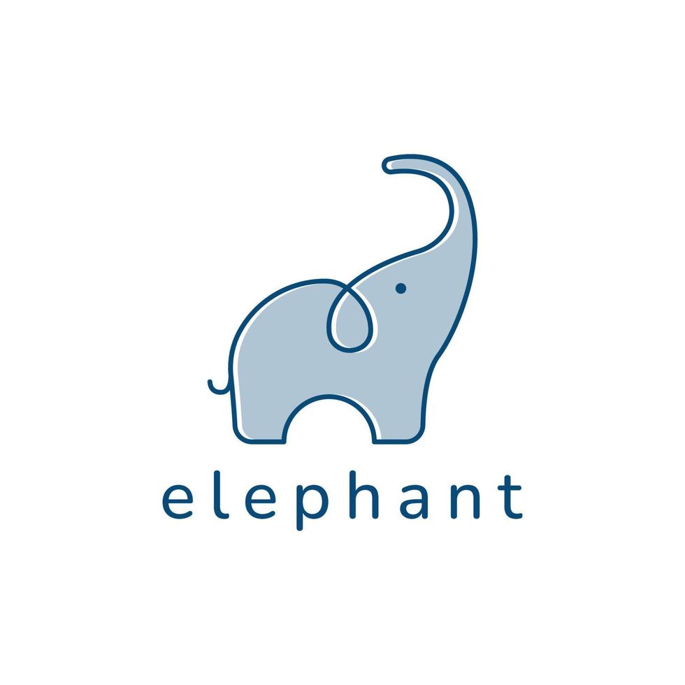 Elefantenumrisslogo, einfache Vektorillustration des Elefanten. Tierwelt oder Zoo. vektor
