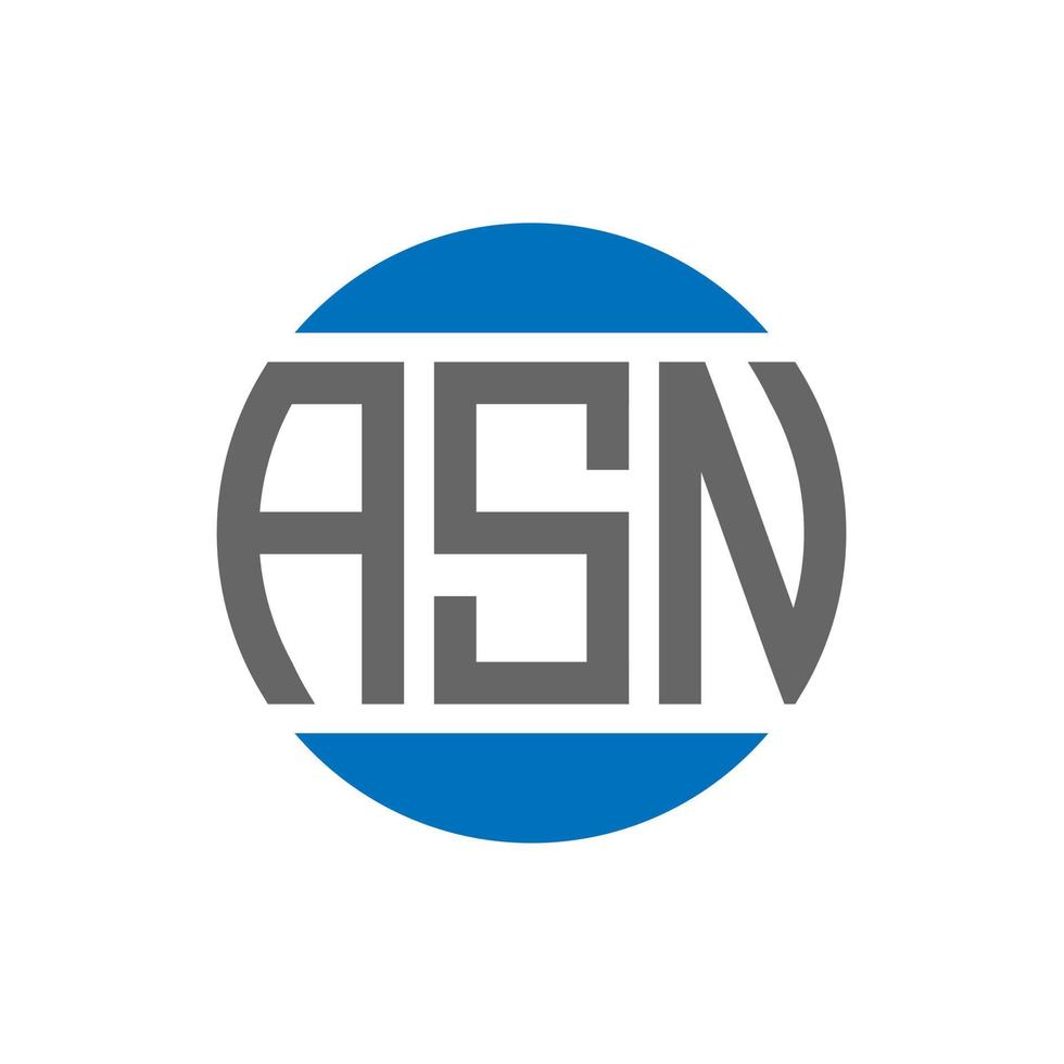 asn-Buchstaben-Logo-Design auf weißem Hintergrund. asn kreative Initialen Kreis Logo-Konzept. asn Briefgestaltung. vektor