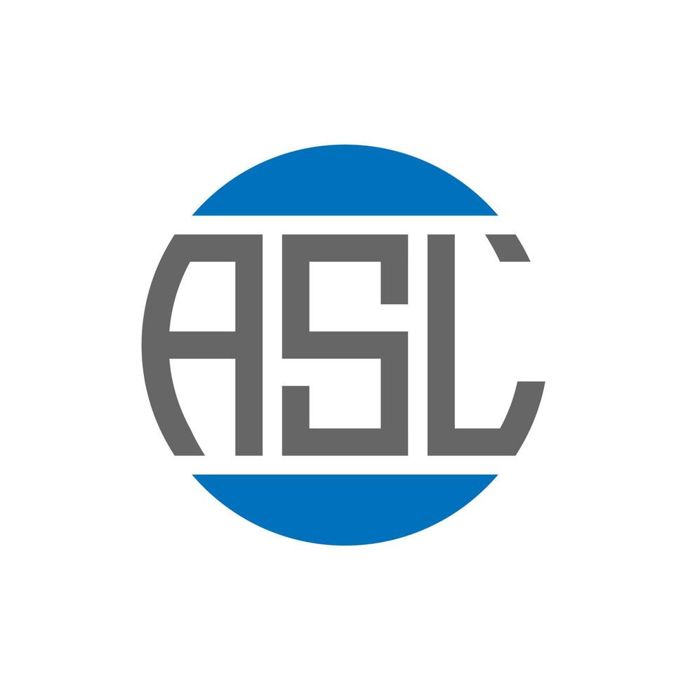 asl-Buchstaben-Logo-Design auf weißem Hintergrund. asl kreative Initialen Kreis-Logo-Konzept. ASL-Briefgestaltung. vektor