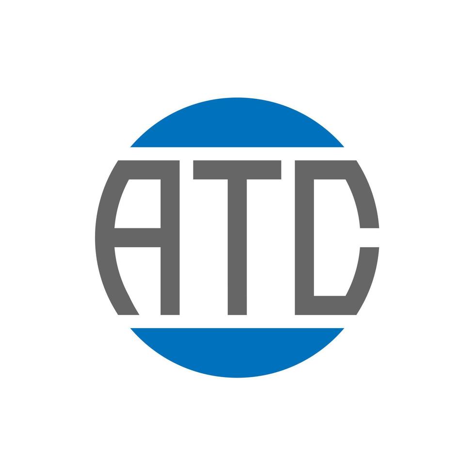 atc-Brief-Logo-Design auf weißem Hintergrund. atc creative initials circle logo-konzept. atc Briefgestaltung. vektor