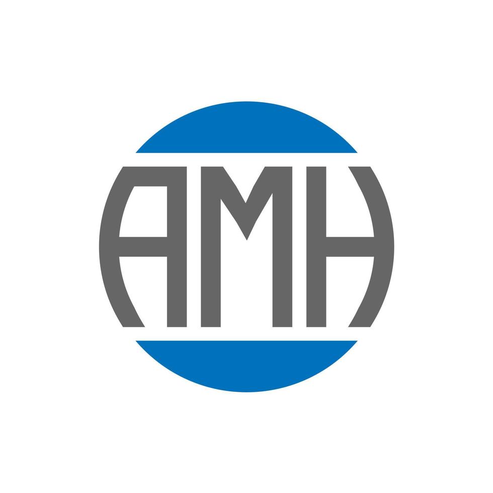 Amh-Buchstaben-Logo-Design auf weißem Hintergrund. Amh kreative Initialen Kreis Logo-Konzept. ahm Briefgestaltung. vektor