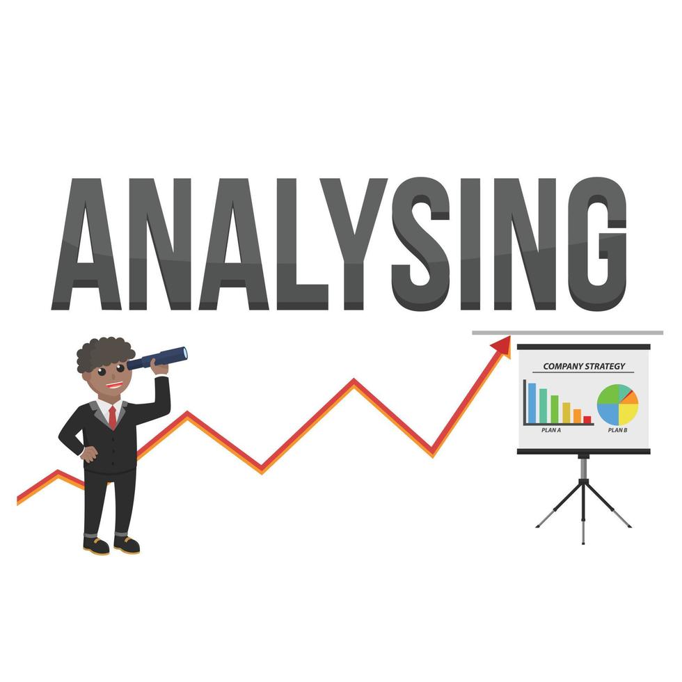företag afrikansk analyserar karaktär design vektor