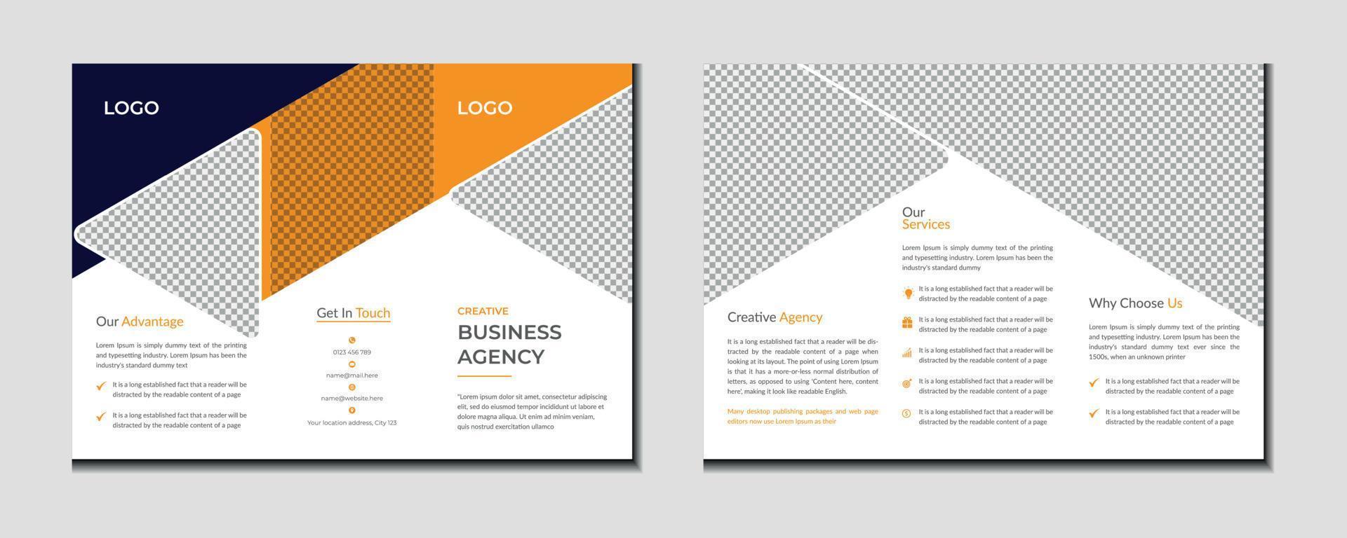 företag eller företags- trifold broschyr mall design vektor